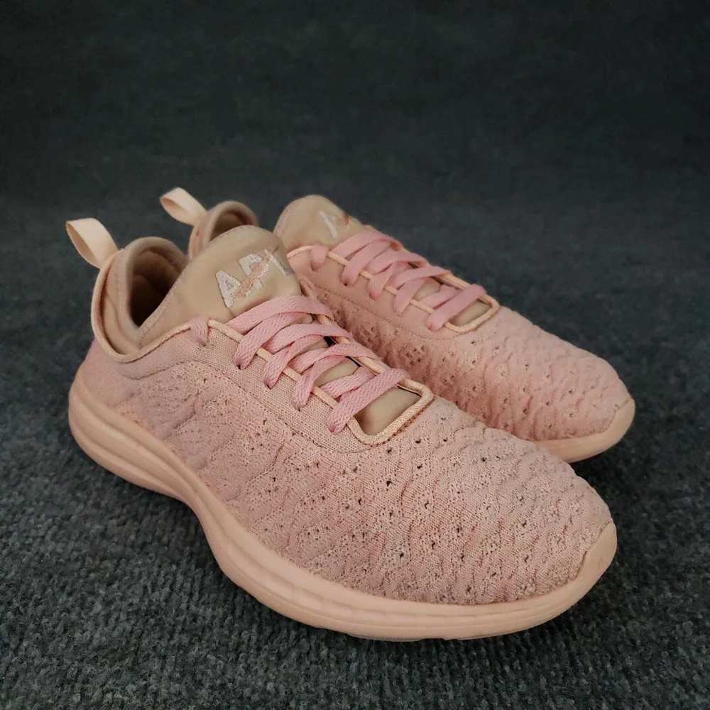 APL Techloom Phantom Shoes Womens Size 9 Pink Knit Running‎ Gym Sneakers